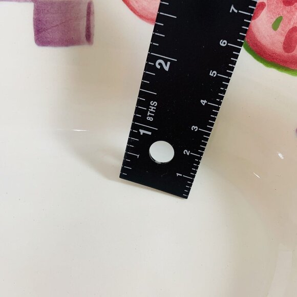 Laurie Gates Oval Serving Bowl Heavy Ceramic Hand Painted Vegetable Checkerboard - Picture 12 of 12